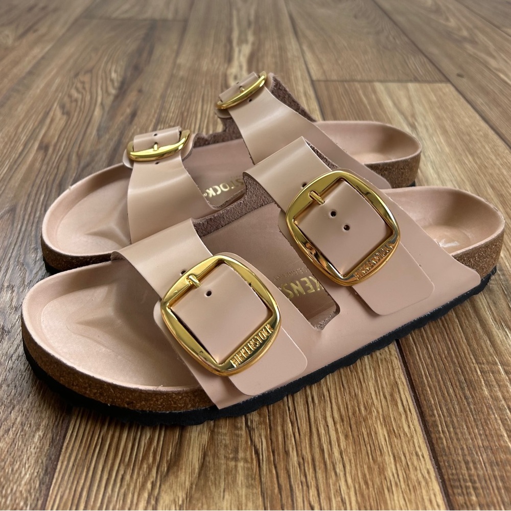 Birkenstock Arizona Big Buckle Patent Leather Sandals 40, L9 M7 Narrow
